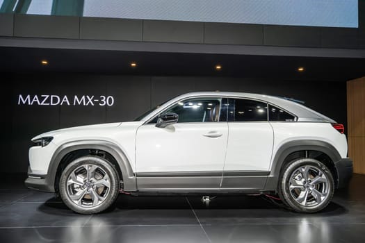 Nonthaburi, Thailand - APR 2, 2023 Car at The 44th Bangkok international motor show 2023 at IMPACT Arena, Muang Thong Thani, Nonthaburi, Thailand.