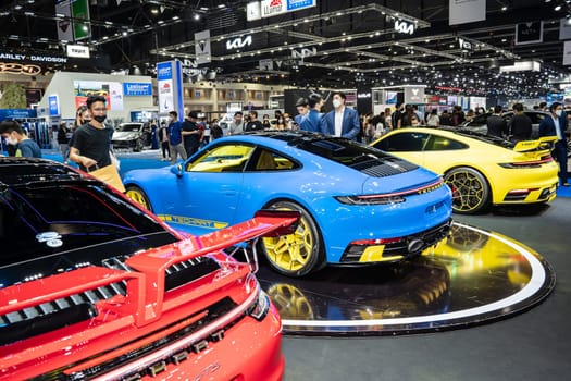 Nonthaburi, Thailand - APR 2, 2023 Car at The 44th Bangkok international motor show 2023 at IMPACT Arena, Muang Thong Thani, Nonthaburi, Thailand.