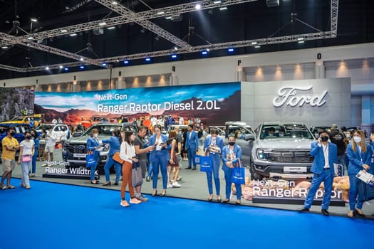 Nonthaburi, Thailand - APR 2, 2023 atmosphere at The 44th Bangkok international motor show 2023 at IMPACT Arena, Muang Thong Thani, Nonthaburi, Thailand.