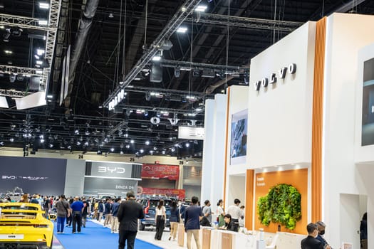 Nonthaburi, Thailand - APR 2, 2023 atmosphere at The 44th Bangkok international motor show 2023 at IMPACT Arena, Muang Thong Thani, Nonthaburi, Thailand.