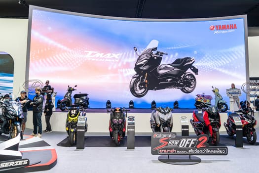 Nonthaburi, Thailand - APR 2, 2023 Motorcycle at The 44th Bangkok international motor show 2023 at IMPACT Arena, Muang Thong Thani, Nonthaburi, Thailand.