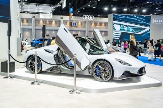 Nonthaburi, Thailand - APR 2, 2023 Car at The 44th Bangkok international motor show 2023 at IMPACT Arena, Muang Thong Thani, Nonthaburi, Thailand.
