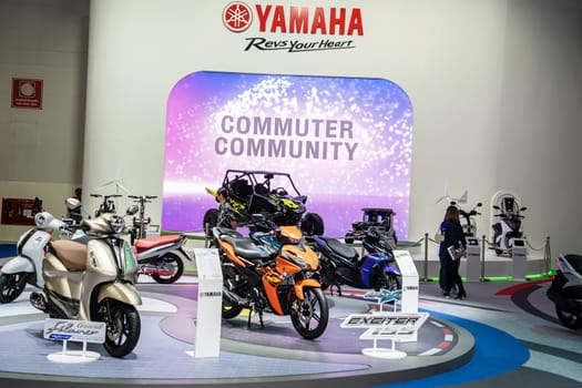 Nonthaburi, Thailand - APR 2, 2023 Motorcycle at The 44th Bangkok international motor show 2023 at IMPACT Arena, Muang Thong Thani, Nonthaburi, Thailand.