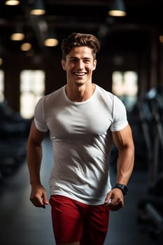 sporty man, man in the gym, fit muscular body of an athlete. workouts and exercises