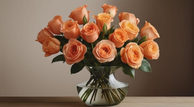 flower bouquet vase in simple background, ai