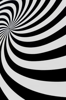Detail of painted curves with a spiral shape, optical effect