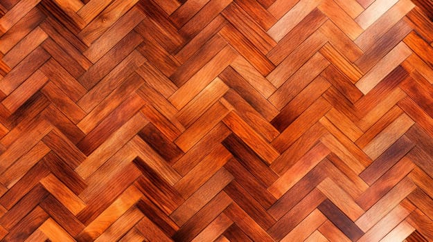 Wooden floor background. High resolution oak herringbone parquet texture. Wood varnished parquet texture. AI generated