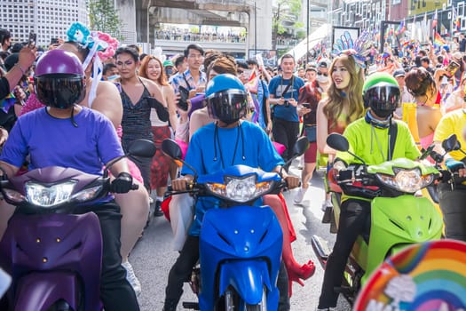 Bangkok, Thailand - JUN 4, 2023 Siam Center The World of Freedom and Pride 2023, The short action and atmosphere of people joins celebrations in the event.
