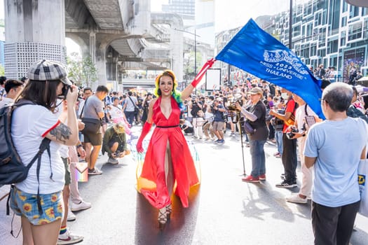 Bangkok, Thailand - JUN 4, 2023 Siam Center The World of Freedom and Pride 2023, The short action and atmosphere of people joins celebrations in the event.
