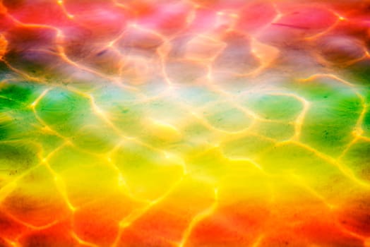Water of the sea with sun reflections in LGBTQ colors