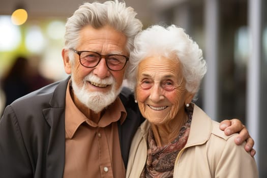 Senior couple enjoying retirement, portrait of elderly wife and husband, relationship and marriage, getting old together