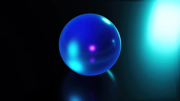 Blue glass sphere. Computer generated 3d render