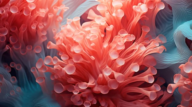 close-up Sea corals underwater. Colorful abstract natural pattern, texture, underwater background.