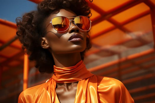 fashion portrait of african american woman close up.Fashion and beauty concept .