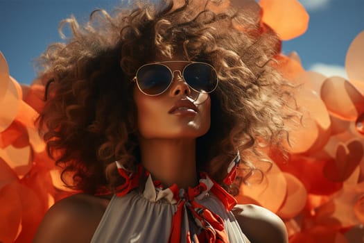 fashion portrait of african american woman close up.Fashion and beauty concept .