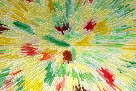 Colorful abstraction from waves of all colors of rainbow. Abstract waves of different colors. Color waves with white gaps. Illustration with color abstractions on white background