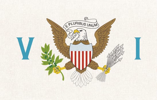 Flag of United States Virgin Islands. official symbol of United States Virgin Islands. flag of American territory in Carribean sea. Illustration of symbol of Virgin Islands of the United States