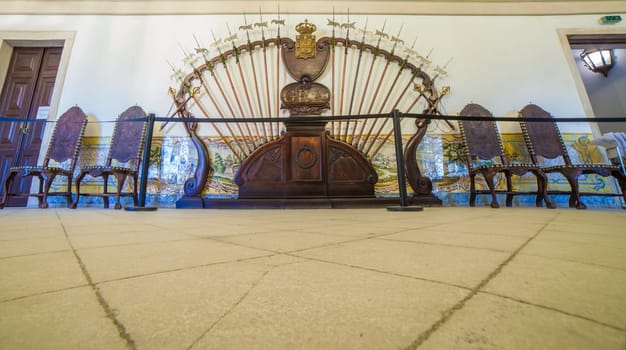 Coimbra, Portugal - Sept 6th 2019: Armory of Royal Palace, University of Coimbra, Portugal