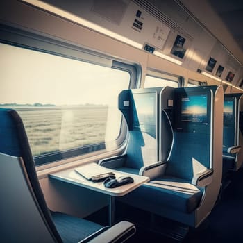 inside the high-speed train of the future. Generative AI