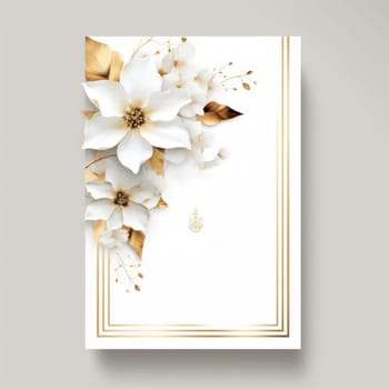 design wedding invitation or card template with watercolor beautiful floral pattern.
