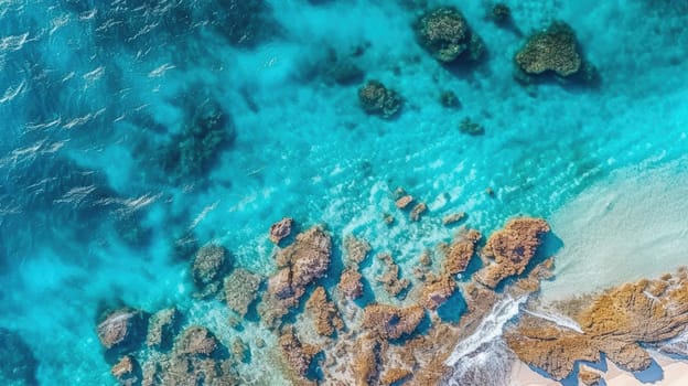 background photo of ocean sea water, white wave splashing in the deep sea. aerial top view of sea waves.