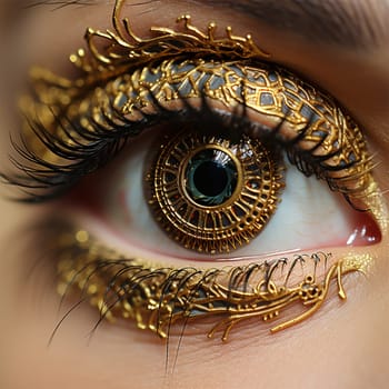 eye with chip.eye in the digital sphere with a chip with access to the global network. The future of artificial intelligence.