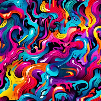 Bright TEENAGE PATTERN. Graffiti seamless texture with fancy elements and drips.