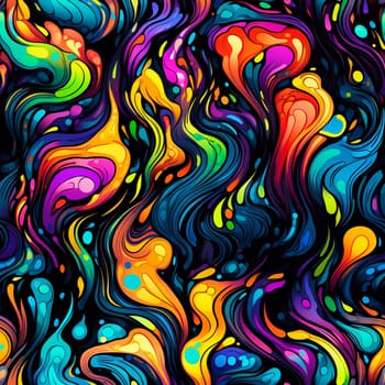 Bright TEENAGE PATTERN. Graffiti seamless texture with fancy elements and drips.