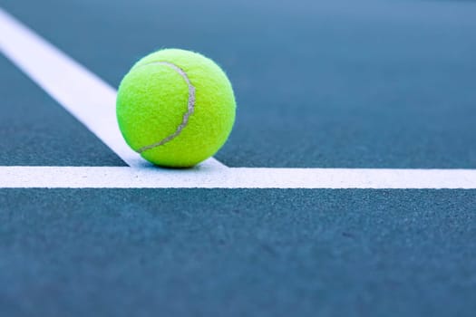 Tennis court with ball