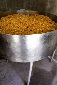 Crumbs to the shepherd typical food, kitchen and restaurant, cooking