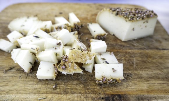 Detail of dairy product in a traditional market