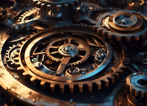 A mysterious complex mechanism, abstract illustration