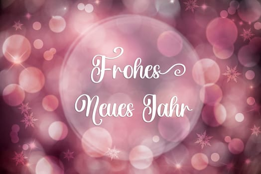 Shiny Bokeh Background For Christmas And Winter Season With German Text Frohes Neues Jahr, Which Means Happy New Year In English