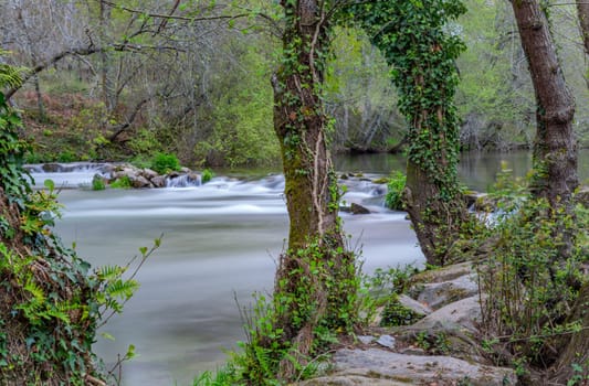 long exposure at the portuguese national park of Geres in Homem river. Amares, Portugal