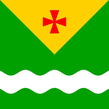 Vector realistic illustration of Ukrainian Flag of Novomyrhorod on a transparent background.