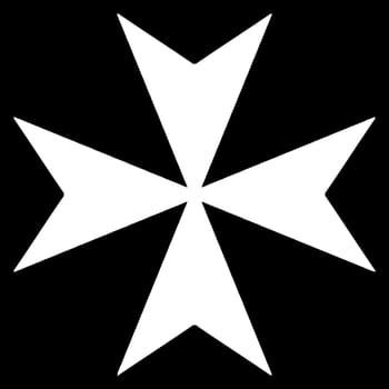 Cross of the Medieval Hospitaller Order on white background.