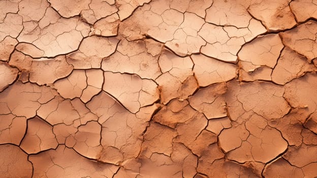 the dry arid earthy cracked background is an iron rich dry clay that is orange in color.