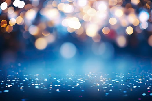 Abstract Blue and red bokeh defocus glitter blur background.