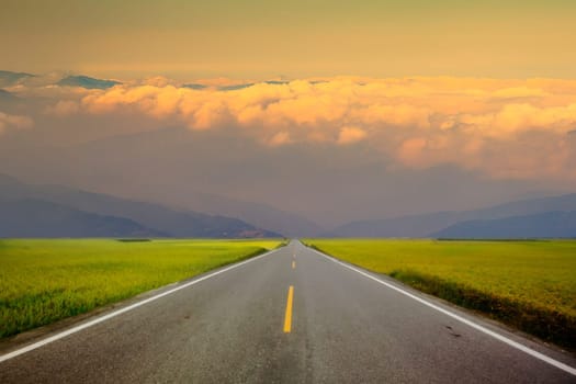 The Number 2025 written on empty road. Concept of New 2024 Year. Concept of planning, tasks
