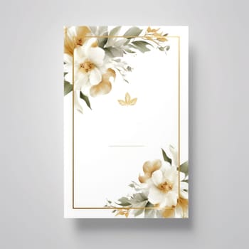 design wedding invitation or card template with watercolor beautiful floral pattern.