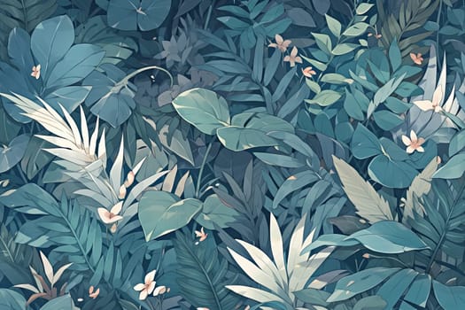Top view of tropical palm monstera leaves isolated on gray background with copy space.