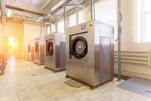 Industrial Washing in public shop, a business and laundry