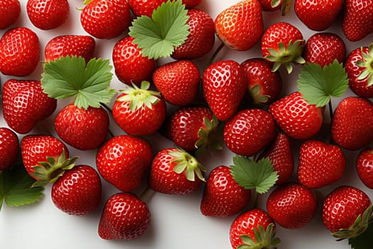 background from freshly harvested strawberries, directly above