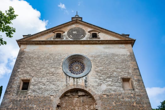 Historic Sant Bartomeu Church - Iconic landmark in Valldemossa, Mallorca, Balearic Islands, Spain