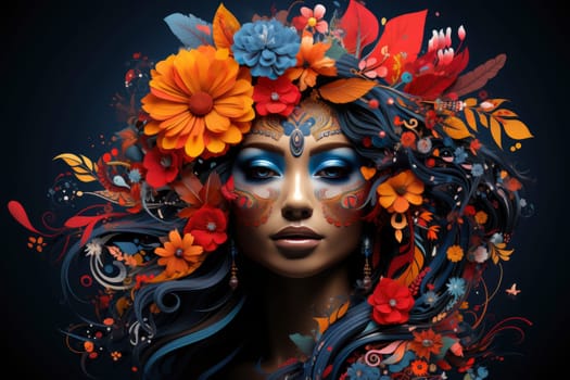 Proud LGBTQ person with rainbow colored outfit which is the symbolic of LGBTQ people on dark background. The diversity in genders and lifestyles concept.