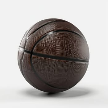 Simple yet classic design of a white basketball with bold black lines, perfect for sports branding and marketing. AI Generative.