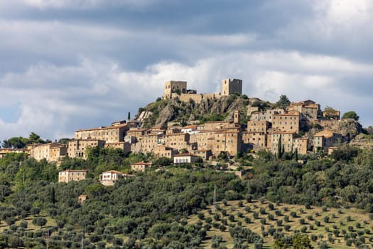 Montemassi a fortified village in the province of Grosseto. Tuscany. Italy
