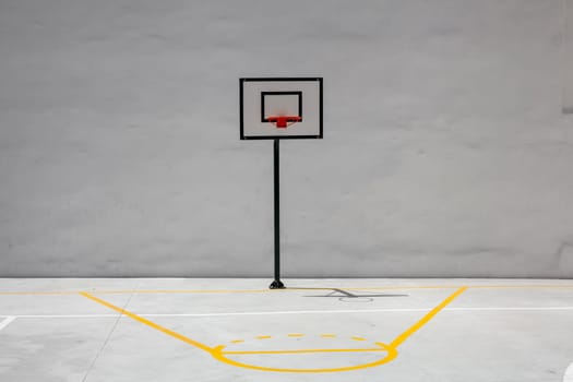 Basketball Hoop and Court With White Backboard with Room for Copy