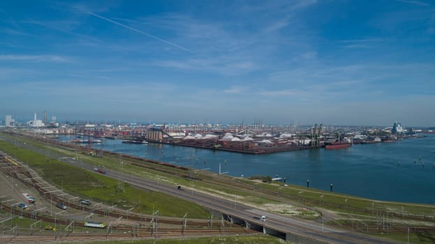 Industrial area in the Port of Rotterdam in The Netherlands. port of rotterdam zuid holland/netherlands products terminal europoort/calandkanaal