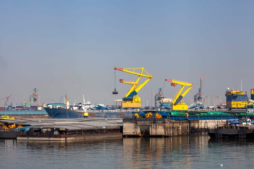 Industrial area in the Port of Rotterdam in The Netherlands. port of rotterdam zuid holland/netherlands products terminal europoort/calandkanaal